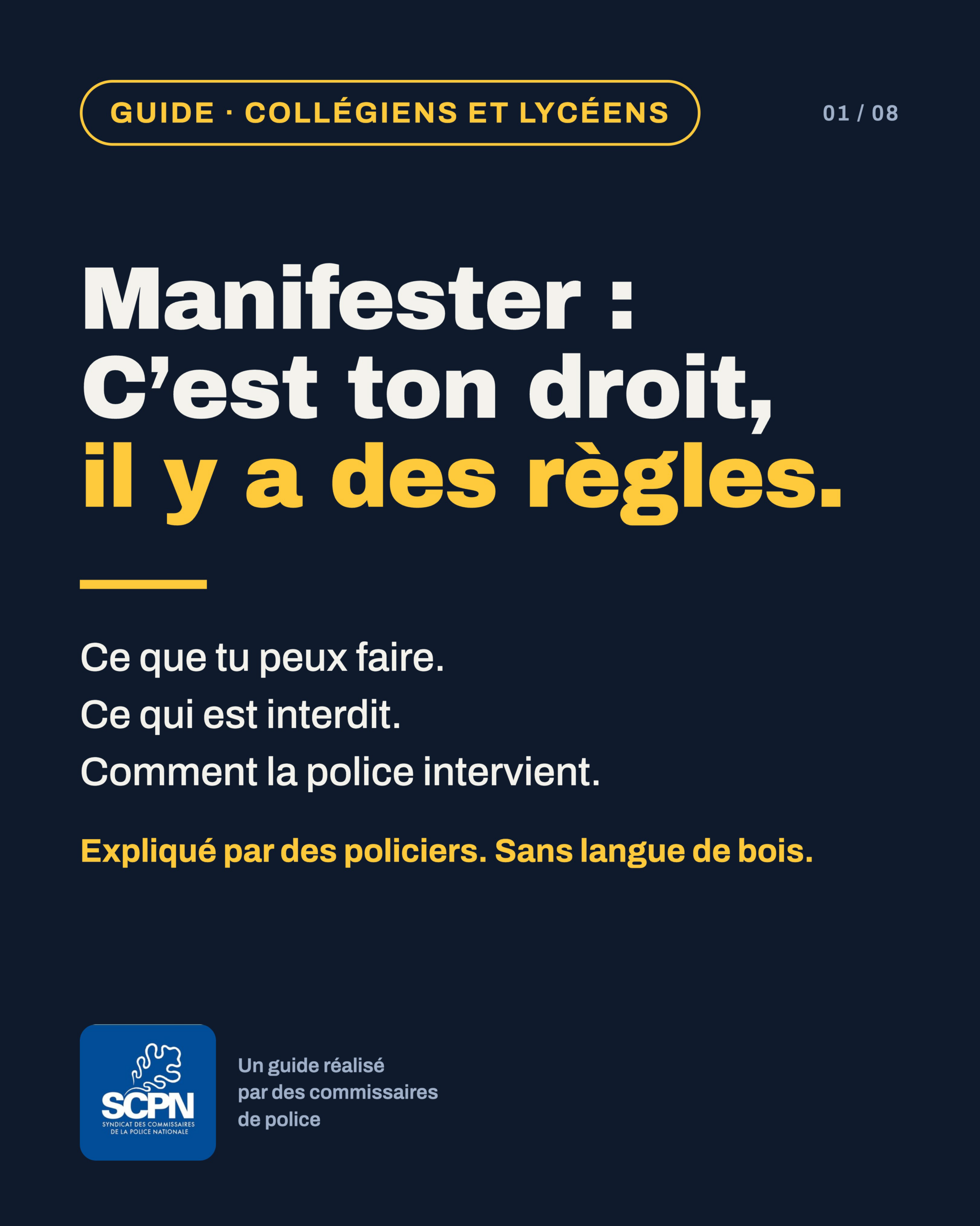Couverture : Manifester, c'est ton droit, il y a des règles